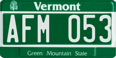 VT license plate AFM053