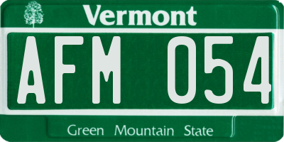 VT license plate AFM054