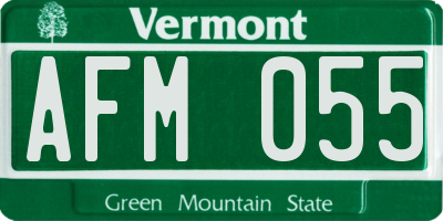 VT license plate AFM055