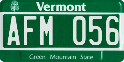 VT license plate AFM056