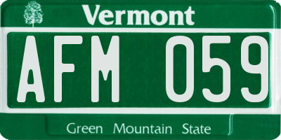 VT license plate AFM059