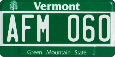 VT license plate AFM060