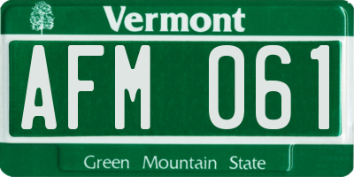 VT license plate AFM061