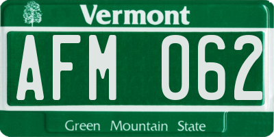 VT license plate AFM062