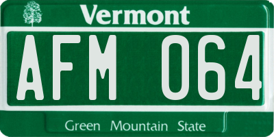 VT license plate AFM064