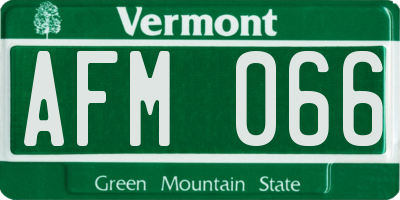 VT license plate AFM066