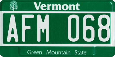 VT license plate AFM068