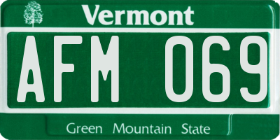 VT license plate AFM069