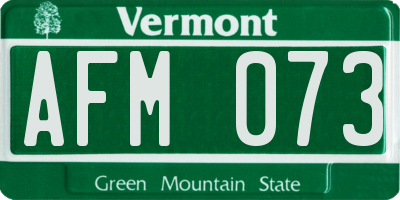 VT license plate AFM073