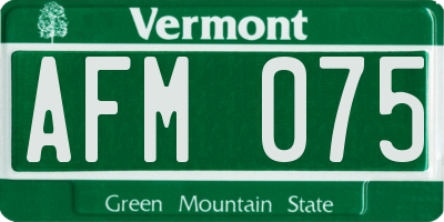 VT license plate AFM075