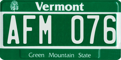 VT license plate AFM076