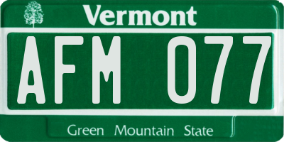 VT license plate AFM077