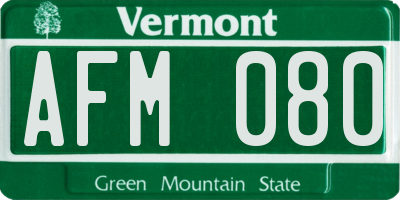 VT license plate AFM080