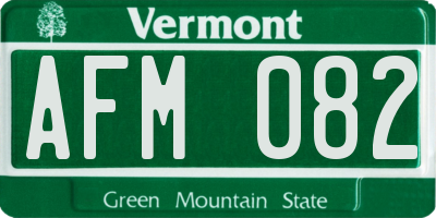 VT license plate AFM082