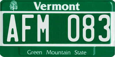 VT license plate AFM083