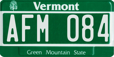 VT license plate AFM084