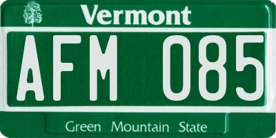 VT license plate AFM085