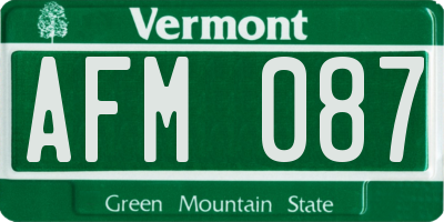 VT license plate AFM087