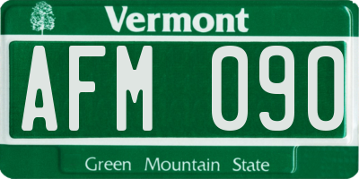 VT license plate AFM090