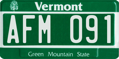 VT license plate AFM091