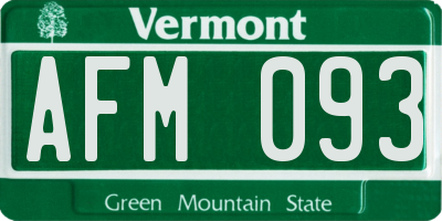 VT license plate AFM093