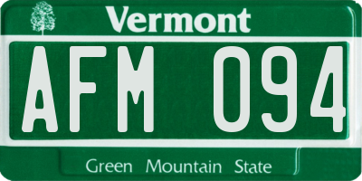 VT license plate AFM094