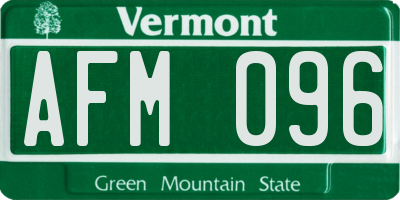 VT license plate AFM096