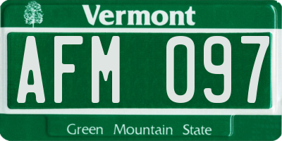 VT license plate AFM097
