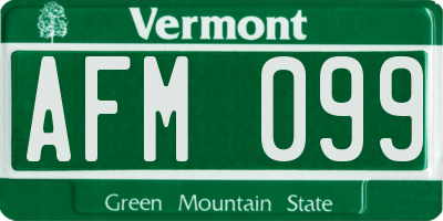 VT license plate AFM099