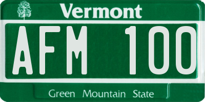VT license plate AFM100