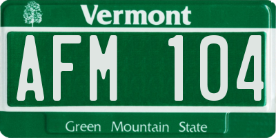VT license plate AFM104