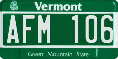 VT license plate AFM106