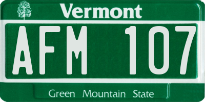 VT license plate AFM107