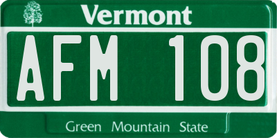 VT license plate AFM108