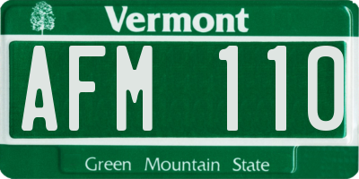 VT license plate AFM110