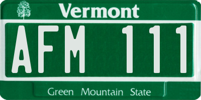VT license plate AFM111