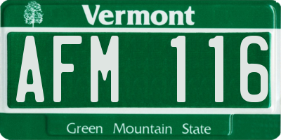 VT license plate AFM116