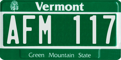 VT license plate AFM117