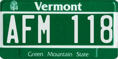 VT license plate AFM118
