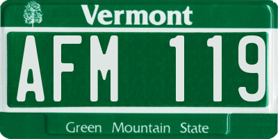 VT license plate AFM119