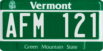VT license plate AFM121