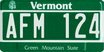 VT license plate AFM124