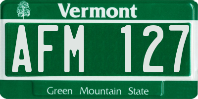 VT license plate AFM127