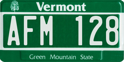 VT license plate AFM128