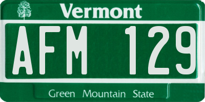 VT license plate AFM129