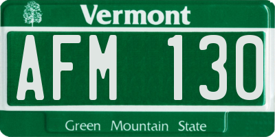 VT license plate AFM130