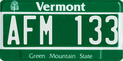 VT license plate AFM133