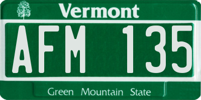 VT license plate AFM135