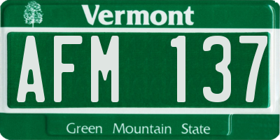 VT license plate AFM137