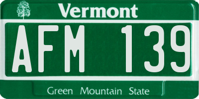 VT license plate AFM139